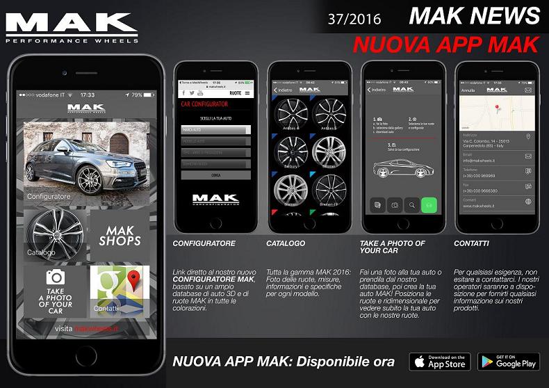 NUOVA APP PER CERCHI MAK